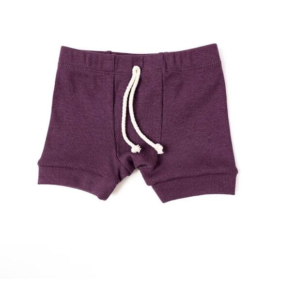 NWT Childhoods Clothing - RIB KNIT SHORTS CO -BLACK PLUM 18-24 - Picture 2 of 3